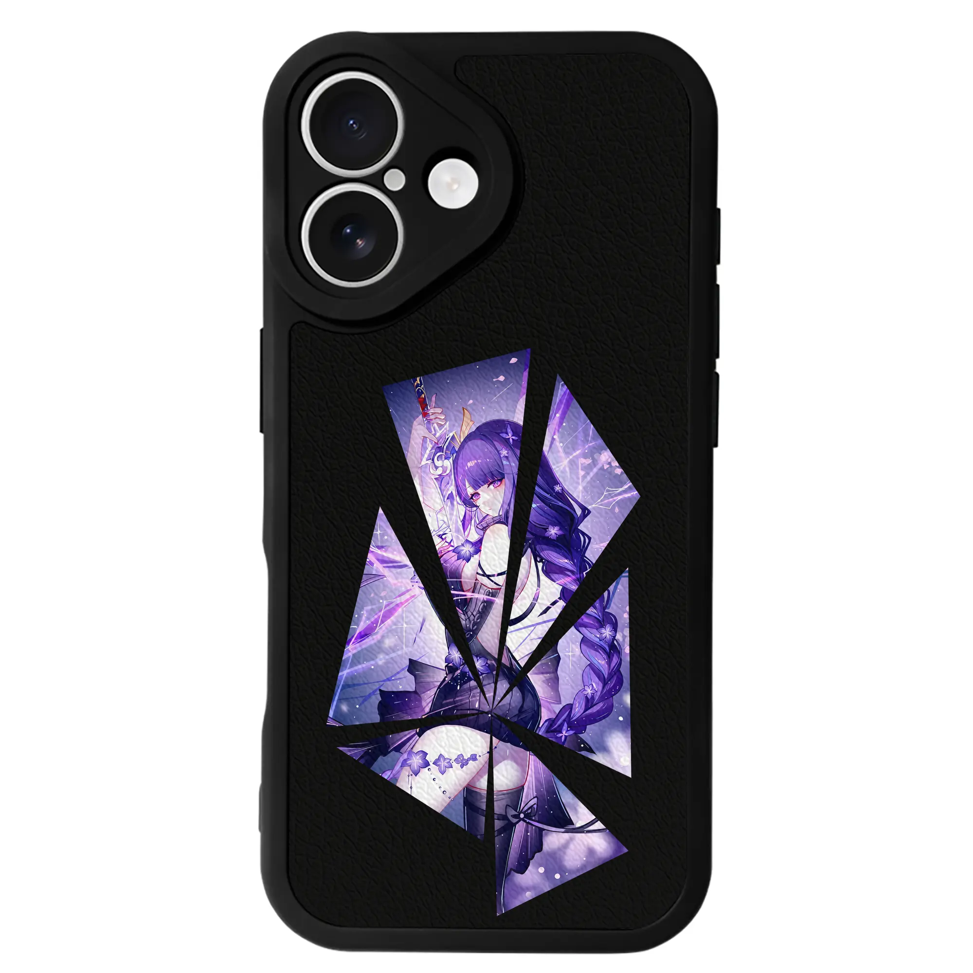 原 神 グッズ 雷電将軍 - IPhone 16シリーズ対応 ・ シリコンスマホケース ・ レザー調 ・ 高精度フィット ・ 耐衝撃 ・ ワイヤレス充電対応 ・ 精密カット